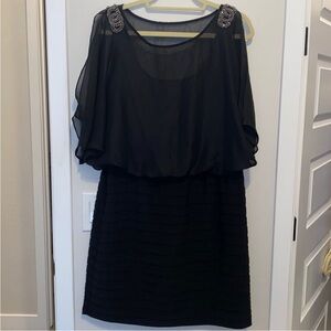 R&M Richards Embellished cold shoulder dress